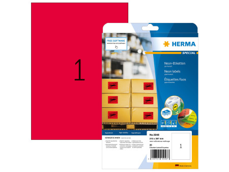 HERMA Etiquette universelle SPECIAL, 210 x 297 mm, rouge