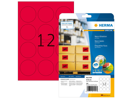 HERMA Etiquette universelle SPECIAL, rond, 60 mm, rouge