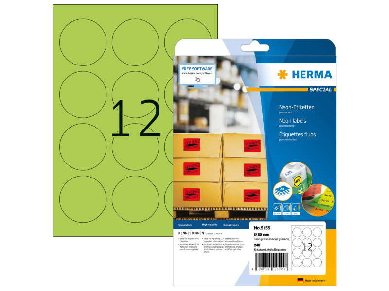 HERMA Etiquette universelle SPECIAL, rond, 60 mm, vert