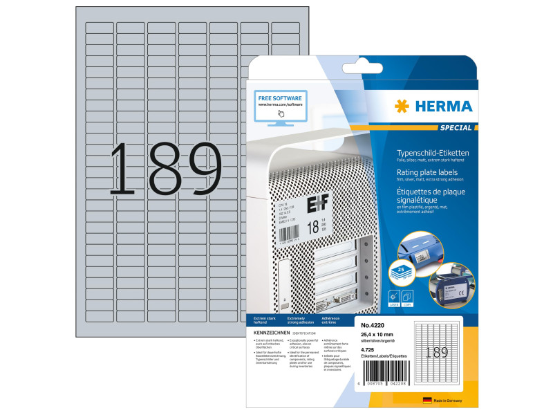 HERMA Etiquette de plaque signalétique SPECIAL, 25,4 x 10 mm