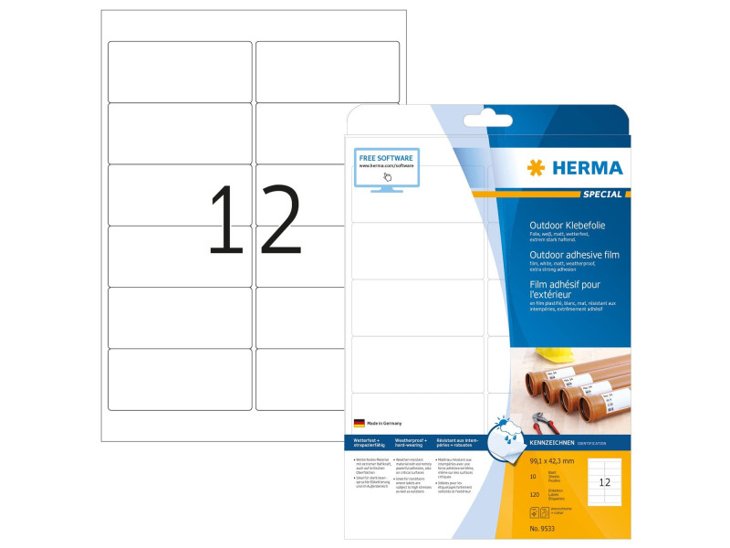 HERMA Etiquette en film adhésif Outdoor SPECIAL, 99,1x42,3mm