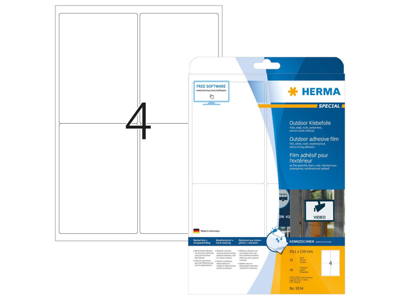 HERMA Etiquette en film adhésif Outdoor SPECIAL, 99,1x139mm