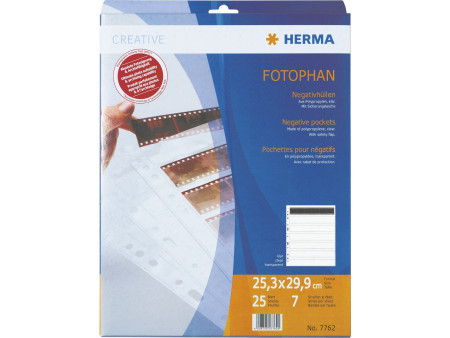 HERMA Pochettes pour négatifs, pour 7 x 6 negatifs, clair