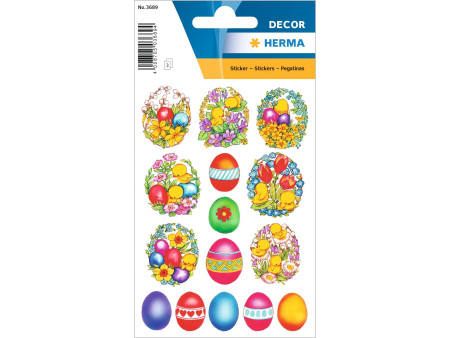 HERMA Stickers de Pâques DECOR 'Fleurs et poussins'