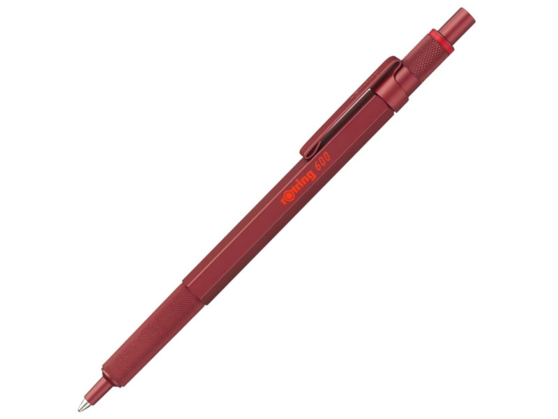 rotring Stylo à bille rétractable 600, rouge métallique