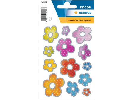 HERMA Autocollants DECOR 'Fleurs en relief argenté'