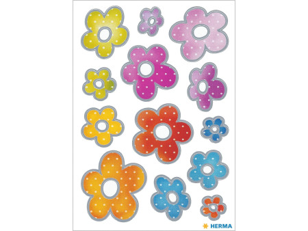 HERMA Autocollants DECOR 'Fleurs en relief argenté'