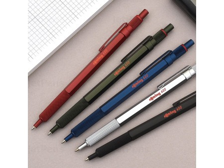 rotring Stylo à bille rétractable 600, rouge métallique