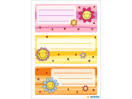 HERMA Etiquettes pour livres 'Visages de fleurs', 76 x 35 mm