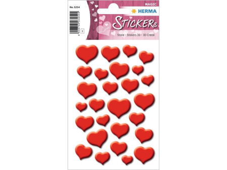 HERMA Sticker MAGIC 'Coeurs rouges', Stone