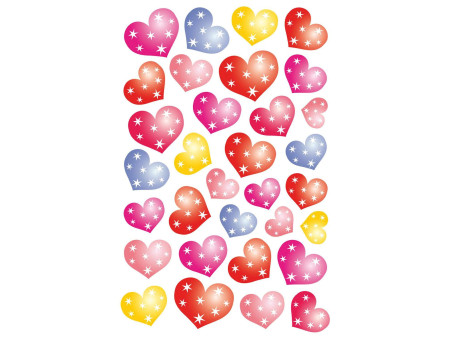 HERMA Sticker MAGIC 'Coeurs étoilés', film plastique