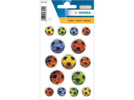 HERMA Sticker MAGIC 'Ballons de football multicolores'