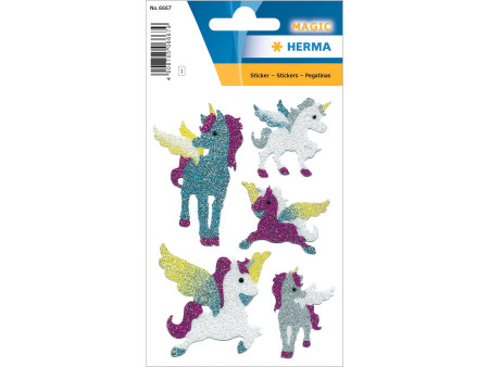 HERMA Sticker MAGIC 'licornes', Diamond glittery,