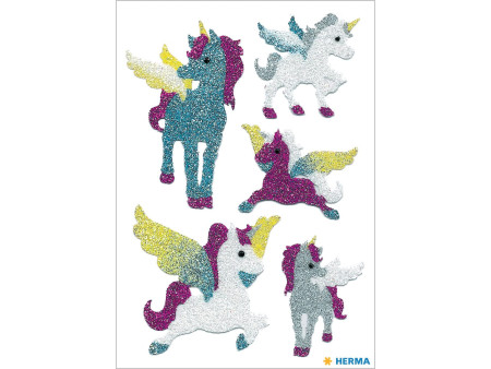 HERMA Sticker MAGIC 'licornes', Diamond glittery,