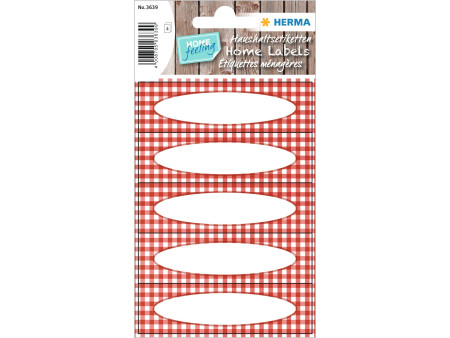 HERMA Étiquette de cuisine Carreau Vichy, 76 x 23 mm, rouge