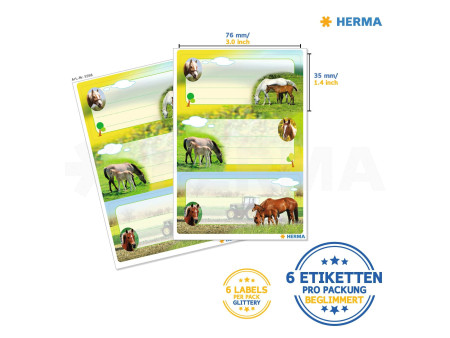 HERMA Étiquette pour livre 'Chevaux', 76 x 35 mm