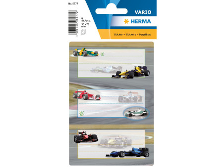 HERMA Etiquettes pour livres 'voitures de course', 70x 35 mm
