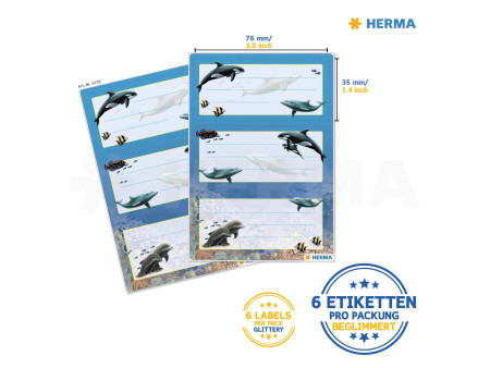 HERMA Étiquette pour livre 'Dauphins', 76 x 35 mm