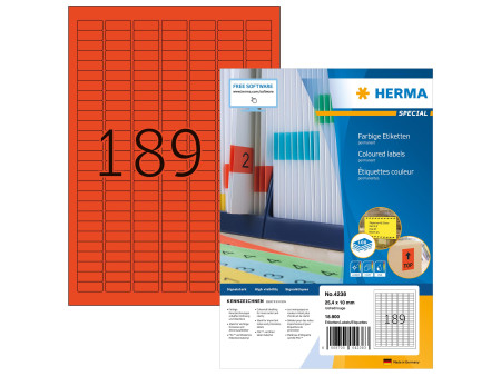 HERMA Etiquette universelle SPECIAL, 25,4 x 10 mm, rouge