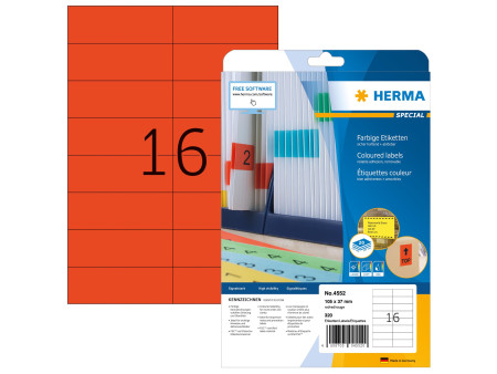 HERMA Etiquette universelle SPECIAL, 105 x 37 mm, rouge