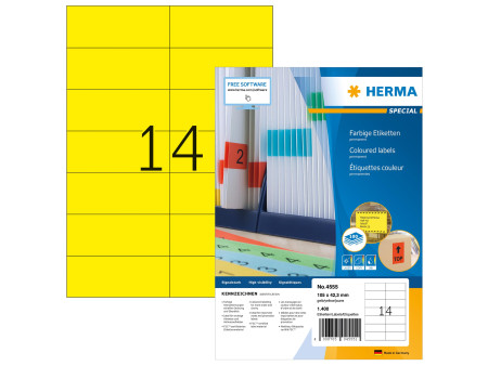 HERMA Etiquette universelle SPECIAL, 105 x 42,3 mm, jaune