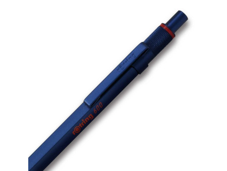 rotring Stylo à bille rétractable 600, bleu métallique