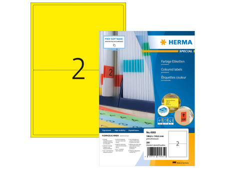 HERMA Etiquette universelle SPECIAL, 199,6 x 143,5 mm, jaune