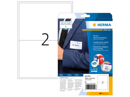 HERMA Etiquettes badges SPECIAL, 199,6 x 143,5 mm, blanc