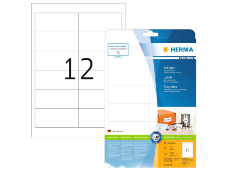 HERMA Etiquette universelle PREMIUM, 97 x 42,3 mm, blanc