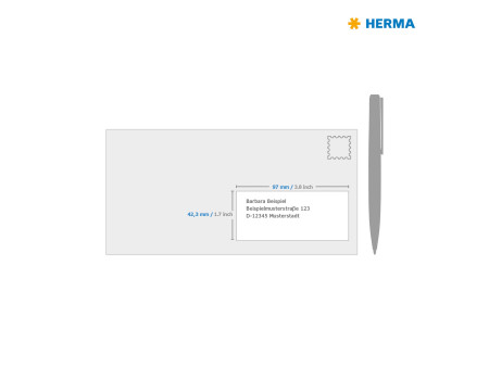 HERMA Etiquette universelle PREMIUM, 97 x 42,3 mm, blanc