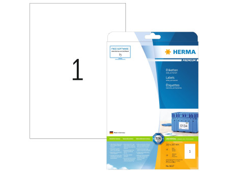 HERMA Etiquette universelle PREMIUM, 210 x 297 mm, blanc