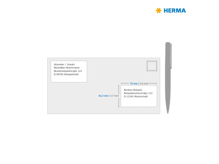 HERMA Etiquette universelle PREMIUM, 70 x 42,3 mm, blanc