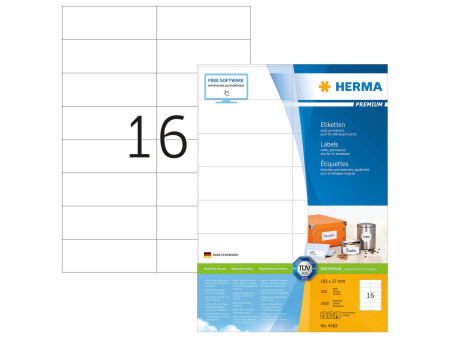 HERMA Etiquette universelle PREMIUM, 105 x 37 mm, blanc