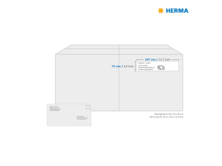 HERMA Etiquette universelle PREMIUM, 70 x 297 mm, blanc