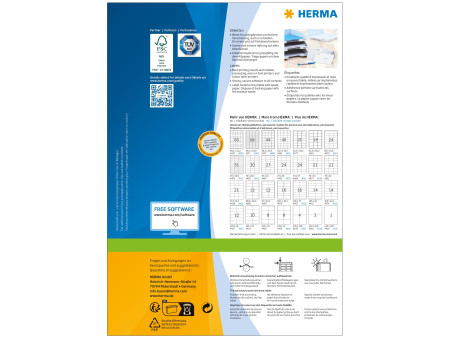 HERMA Etiquette universelle PREMIUM, 105 x 297 mm, blanc