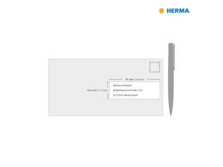 HERMA Etiquette universelle PREMIUM, 97,0 x 33,8 mm, blanc