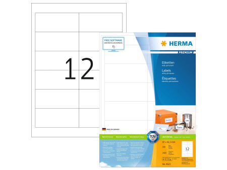 HERMA Etiquette universelle PREMIUM, 97,0 x 42,3 mm, blanc