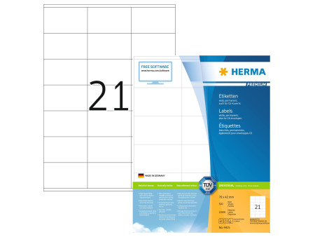 HERMA Etiquette universelle PREMIUM, 70 x 42 mm, blanc