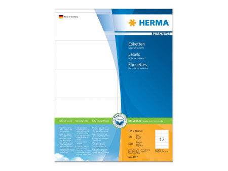 HERMA Etiquette universelle PREMIUM, 105 x 48 mm, blanc