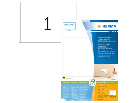HERMA Etiquette universelle PREMIUM, 148,5 x 205 mm, blanc