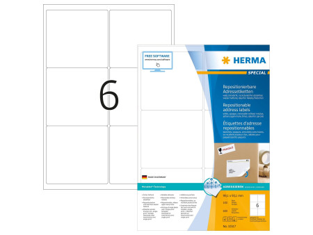 HERMA Etiquette universelle SPECIAL, 99,1 x 93,1 mm, blanc