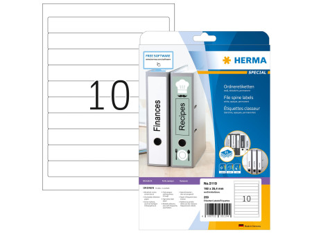 HERMA Etiquette dos de classeur SPECIAL 192 x 25,4 mm blanc