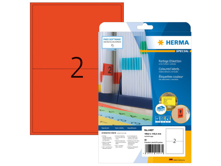HERMA Etiquette universelle SPECIAL, 199,6 x 143,5 mm, rouge