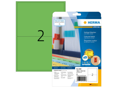 HERMA Etiquette universelle SPECIAL, 199,6 x 143,5 mm, vert