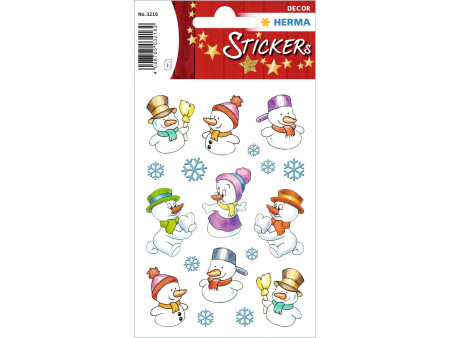 HERMA Sticker de Noël DECOR 'Bonhommes de neige'