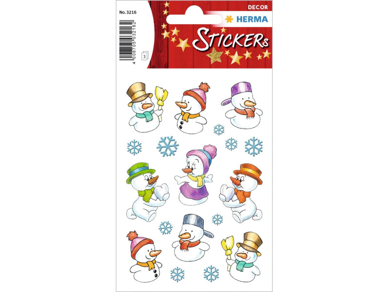 HERMA Sticker de Noël DECOR 'Bonhommes de neige'