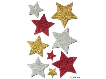 HERMA Autocollants de Noel MAGIC 'étoiles multicolore',