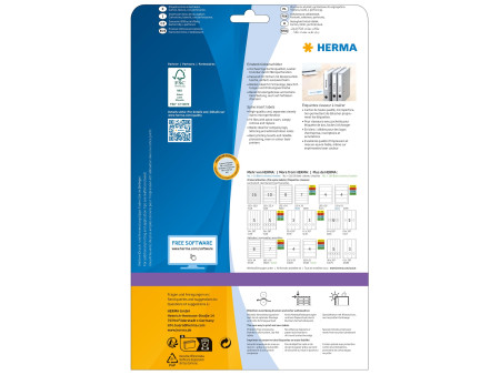 HERMA Etiquette dos de classeur amovible, 54 x 190 mm, blanc