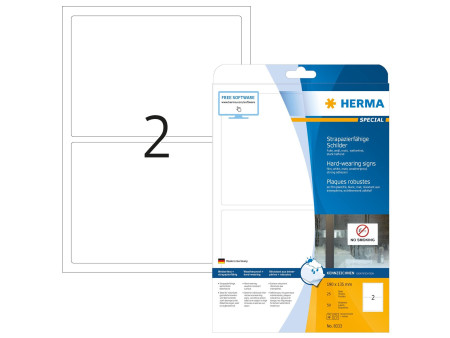HERMA Étiquette en film SPECIAL, 190 x 135 mm, blanc
