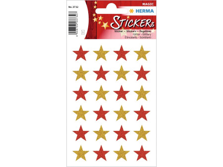 HERMA Autocollants de Noel MAGIC 'étoiles', pailletté
